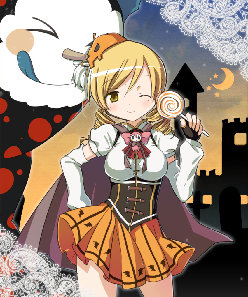 tomoe mami and charlotte (mahou shoujo madoka magica) drawn by kyabechi