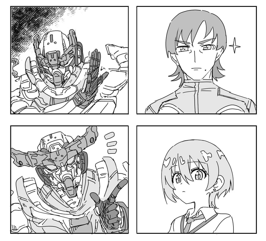 amate yuzuriha, gquuuuuux, and xavier olivette (gundam and 1 more) drawn by togarashi_no_shinseki
