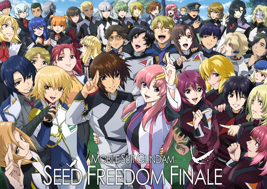 cagalli yula athha, athrun zala, lacus clyne, lunamaria hawke, meer campbell, and 34 more (gundam and 3 more) drawn by takatoshi
