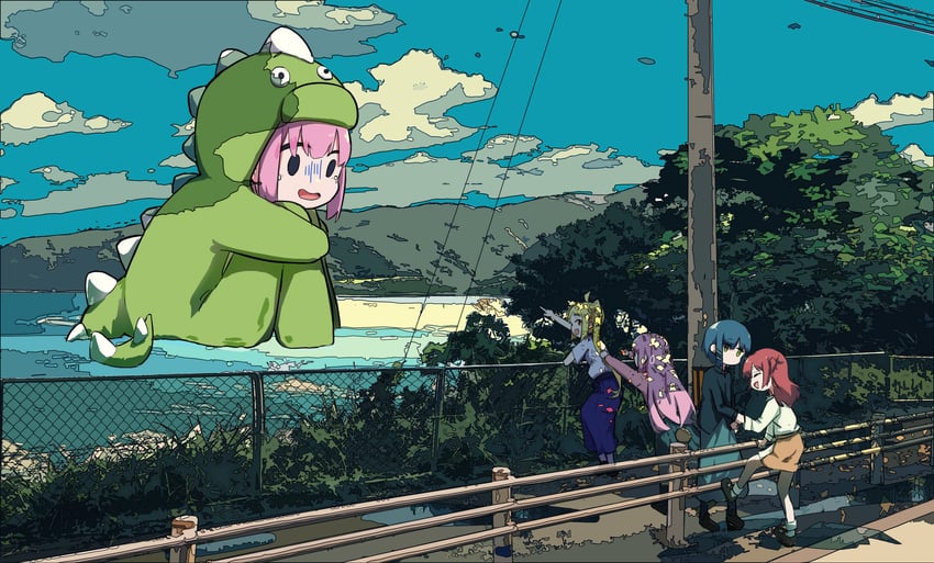 gotoh hitori, kita ikuyo, ijichi nijika, and yamada ryo (bocchi the rock!) drawn by rnna and walts_p.