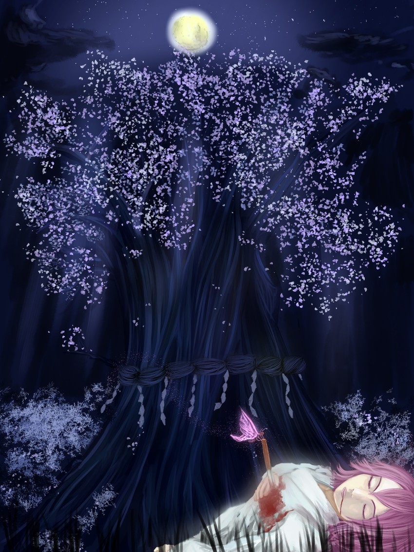 saigyouji yuyuko and saigyou ayakashi (touhou) drawn by chaki_(emeraldia)