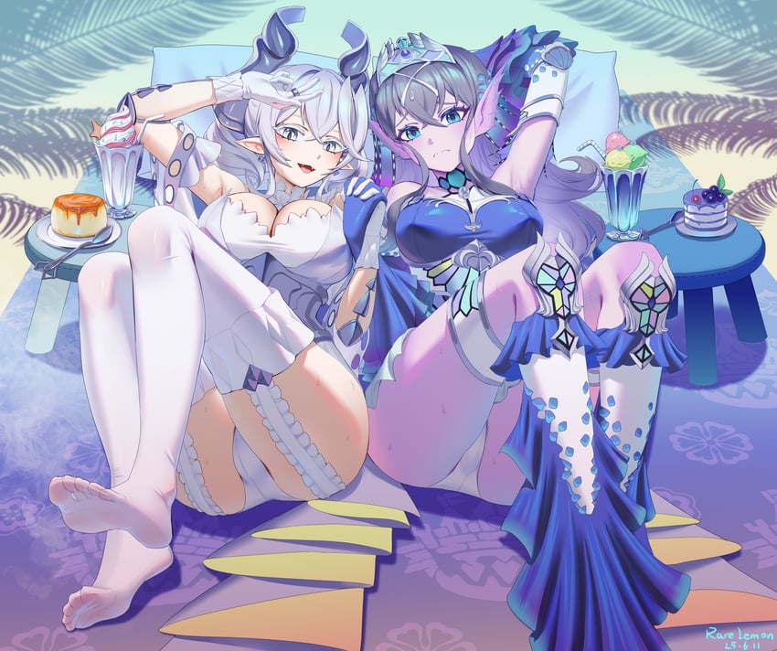 lovely labrynth of the silver castle, kitkallos, and tearlaments kitkallos (yu-gi-oh!) drawn by rare_lemon
