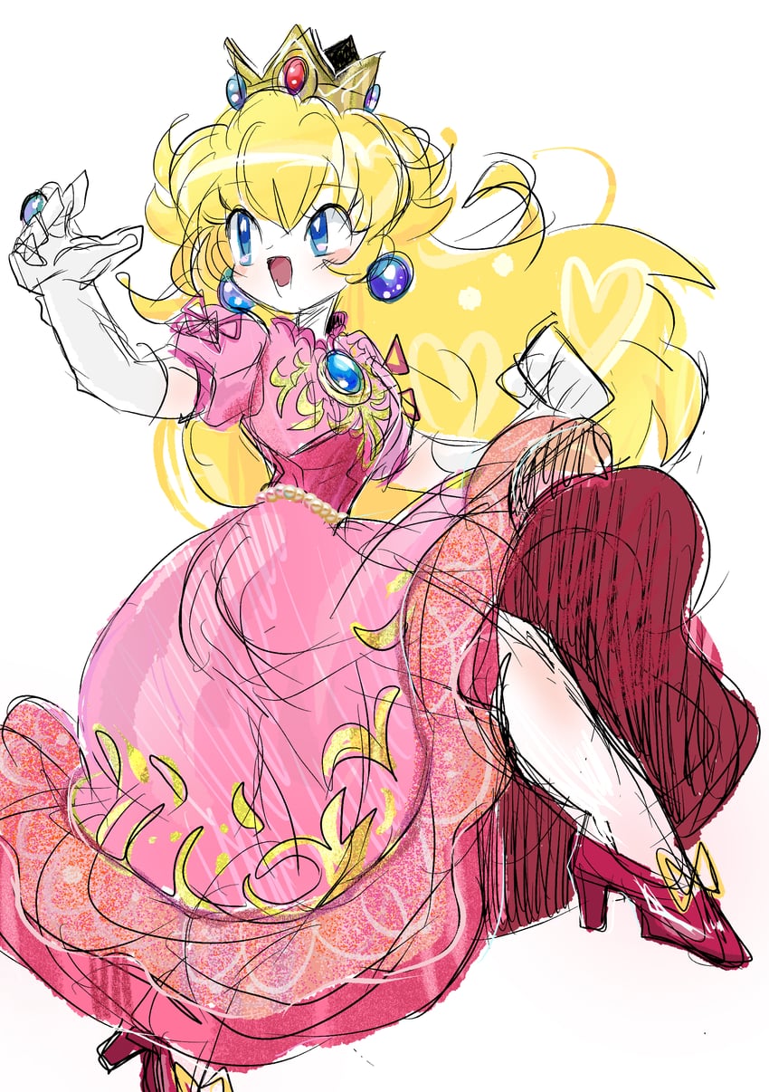 princess peach (mario and 1 more) drawn by rakugaki_shitagari-ya