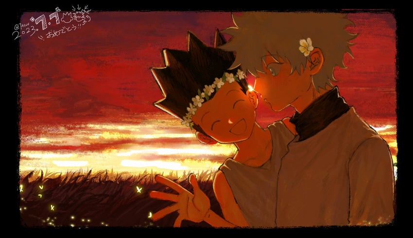 killua zoldyck and gon freecss (hunter x hunter) drawn by oso0118