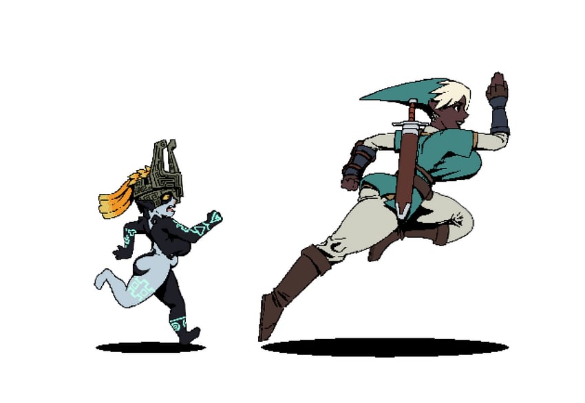 link and midna (the legend of zelda and 1 more) drawn by sunflowerpot