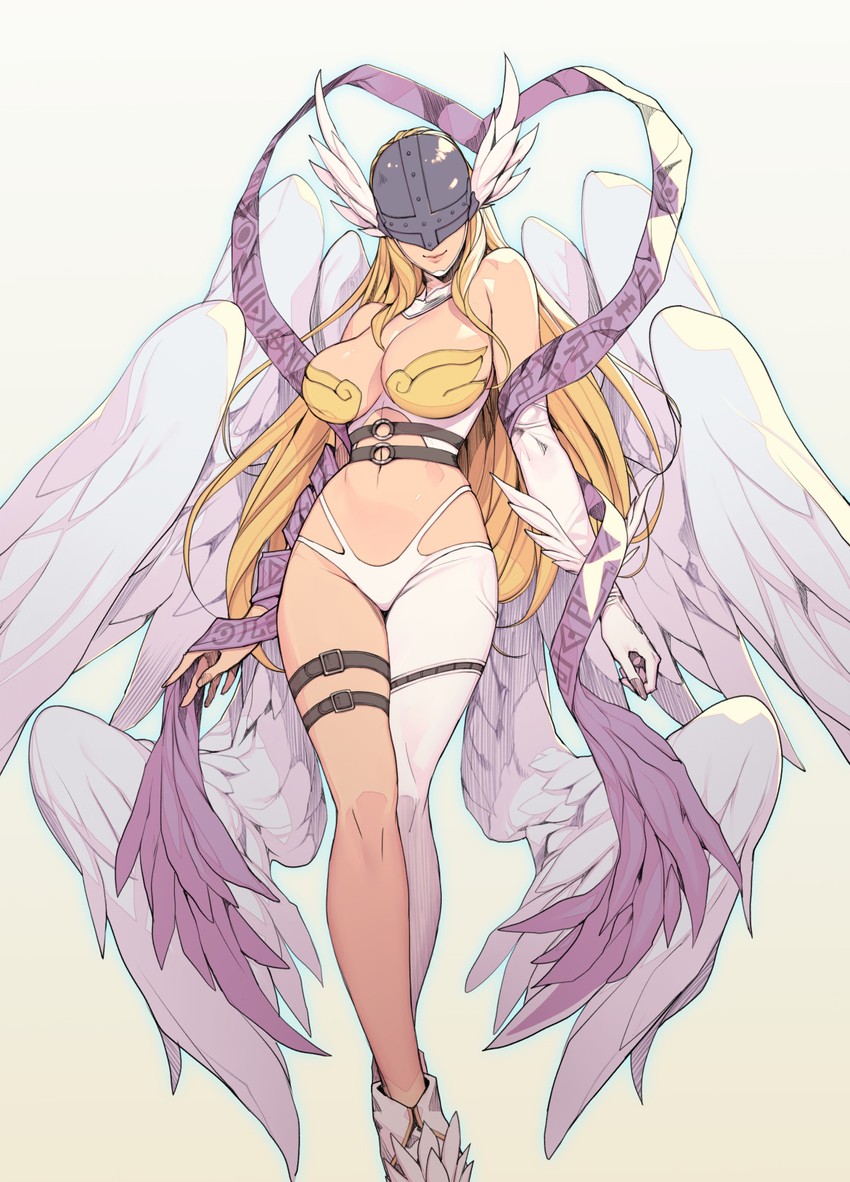 angewomon (digimon and 1 more) drawn by oda_non