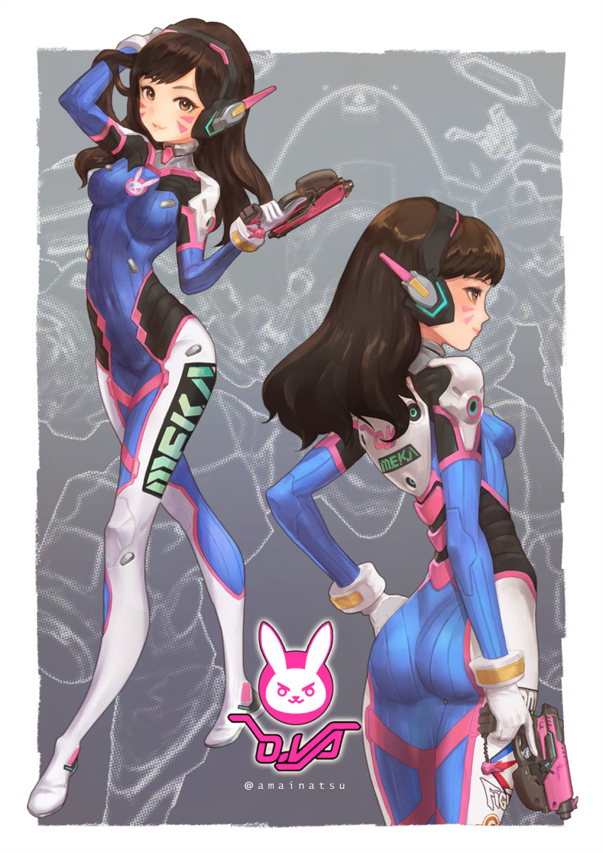 d.va (overwatch and 1 more) drawn by natsuhara