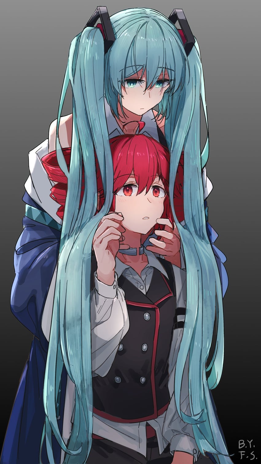 hatsune miku and kasane teto (vocaloid and 1 more) drawn by frontiersun