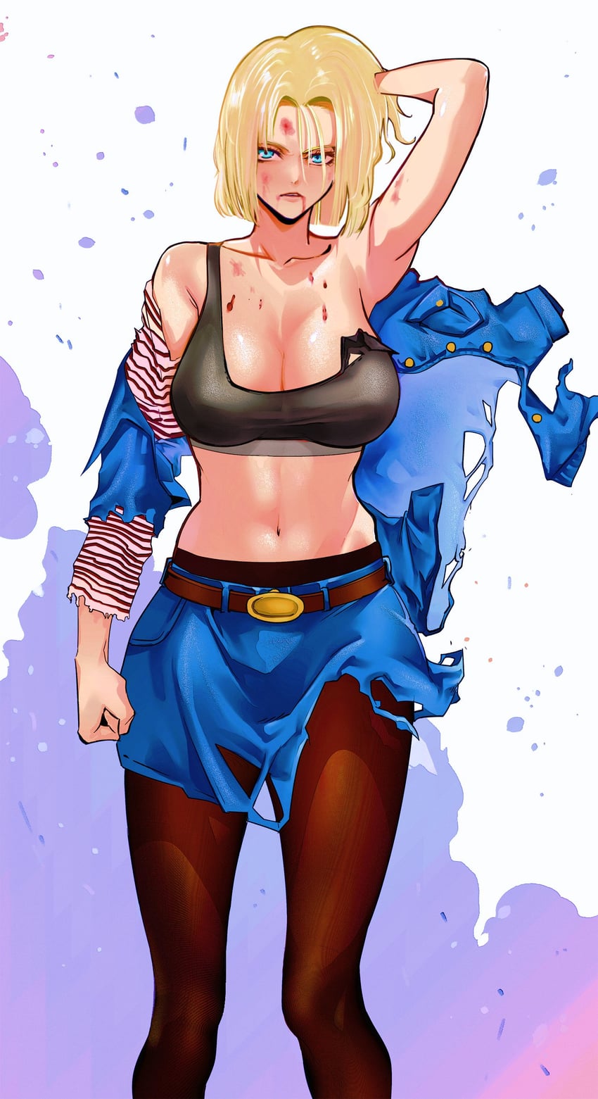 android 18 (dragon ball and 1 more) drawn by nadainishi