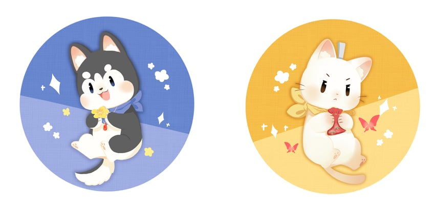 chu wanning and mo ran (erha he ta de bai mao shizun) drawn by chizuko_(4144768)