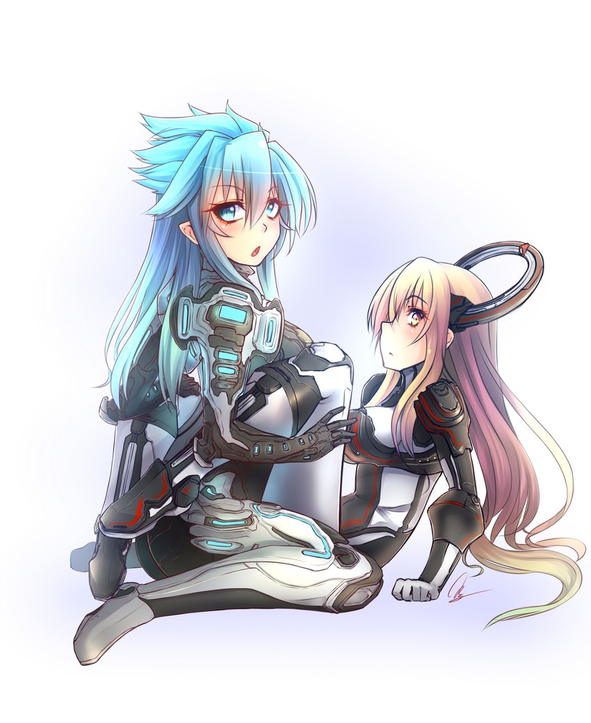 trinity and chroma (warframe) drawn by patton_(cross-bones-t)