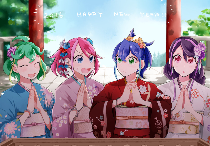 hiiragi yuzu, serena, kurosaki ruri, bracelet girls, and rin (yu-gi-oh! and 1 more) drawn by parupin