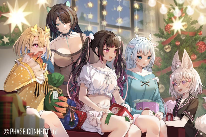 tenma maemi, erina makina, himemiya rie, hakushika iori, and utatane nasa (phase connect) drawn by moguta_(moguta9)