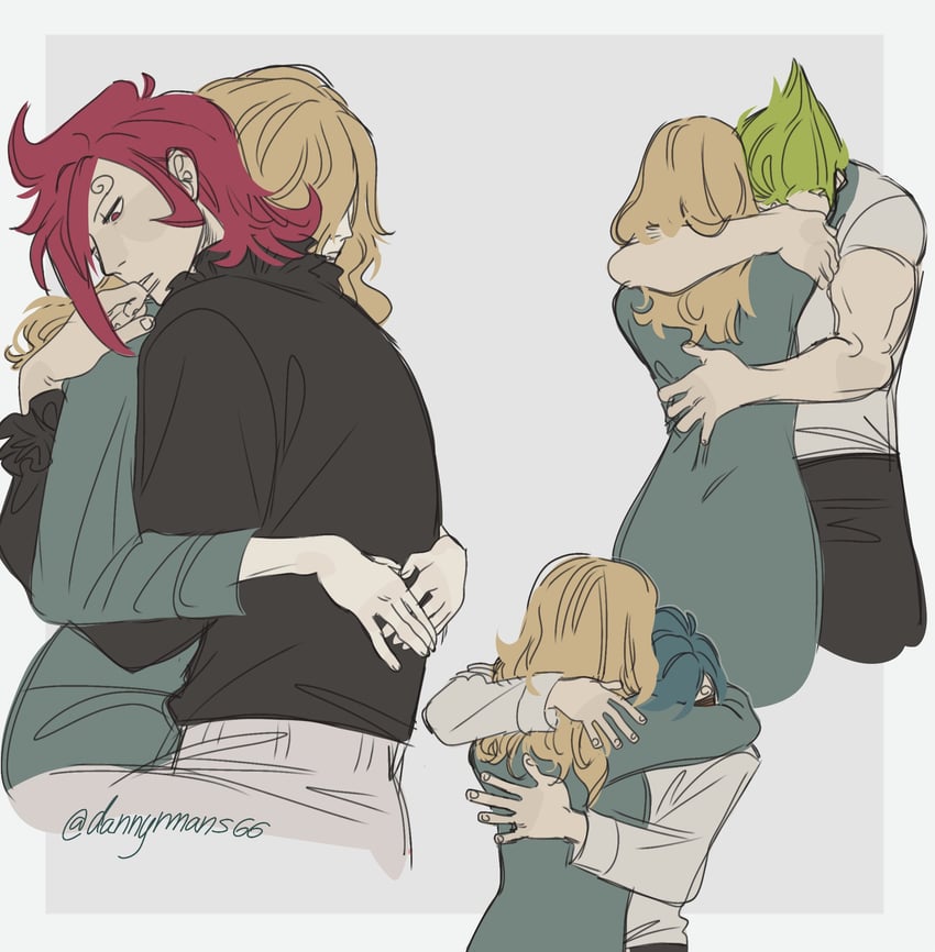 vinsmoke yonji, vinsmoke ichiji, vinsmoke niji, and vinsmoke sora (one piece) drawn by dannymans66