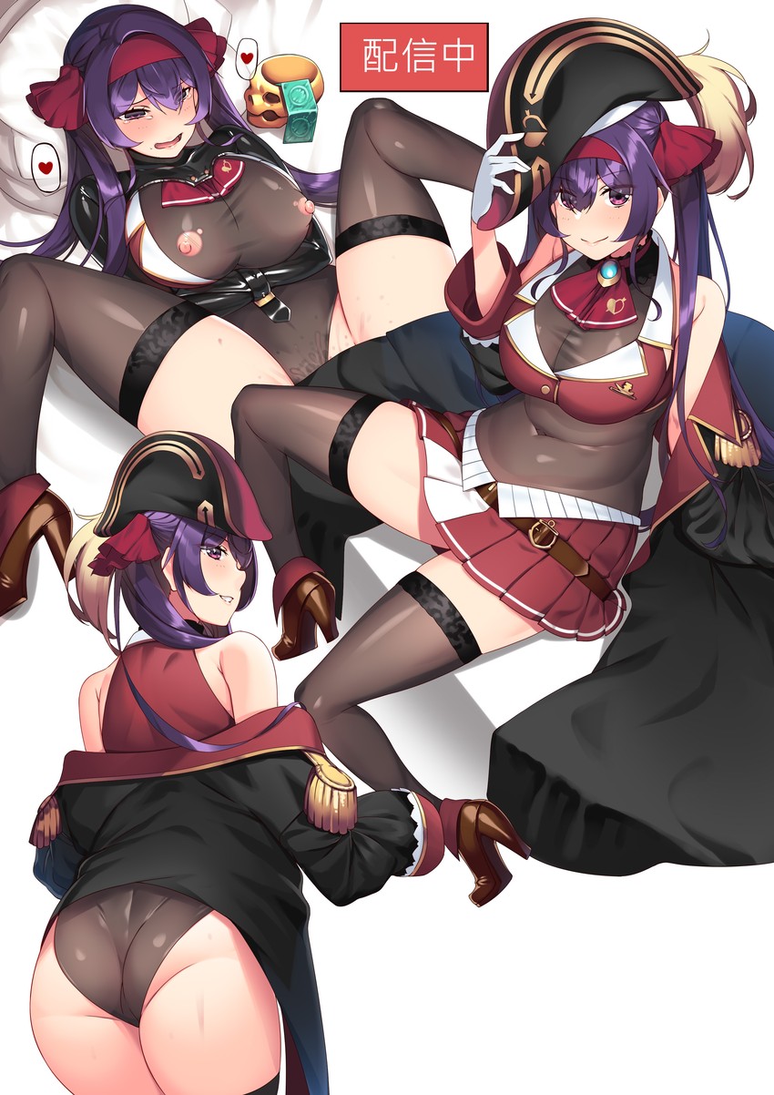 houshou marine, dokuro-kun, and hie (original and 1 more) drawn by hiememiko