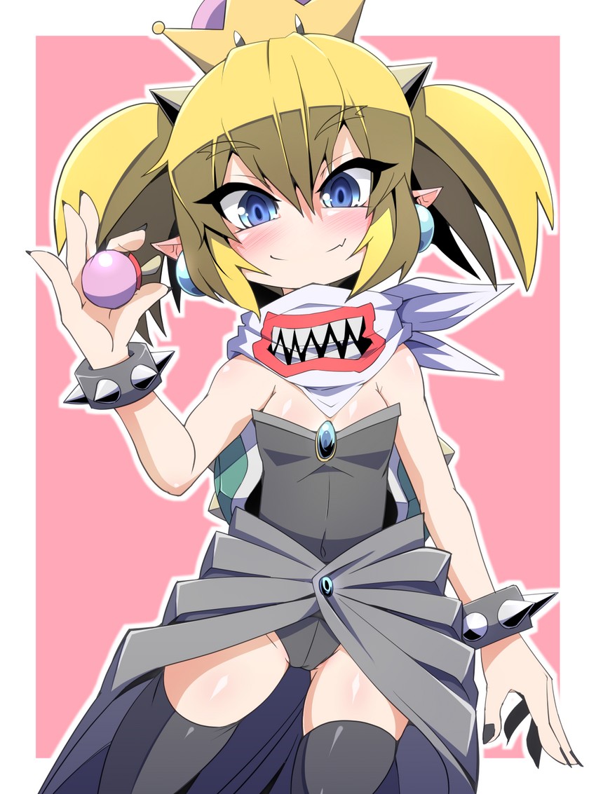 bowsette jr. (mario and 1 more) drawn by moyachii