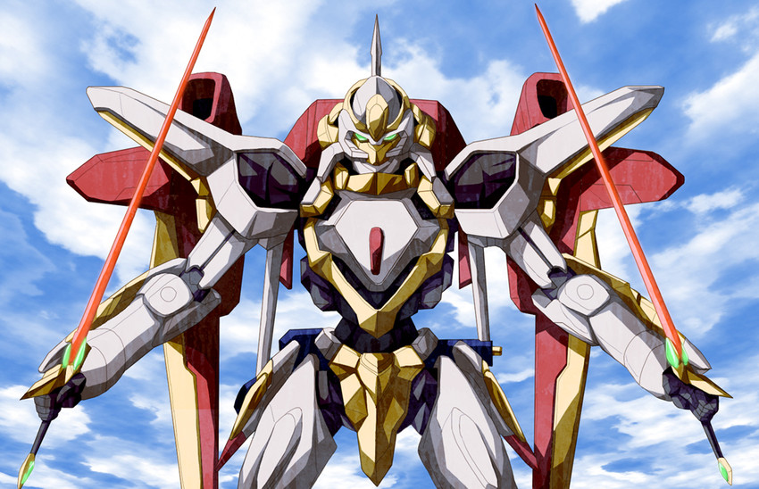 lancelot and lancelot air cavalry (code geass) drawn by takkayuuki
