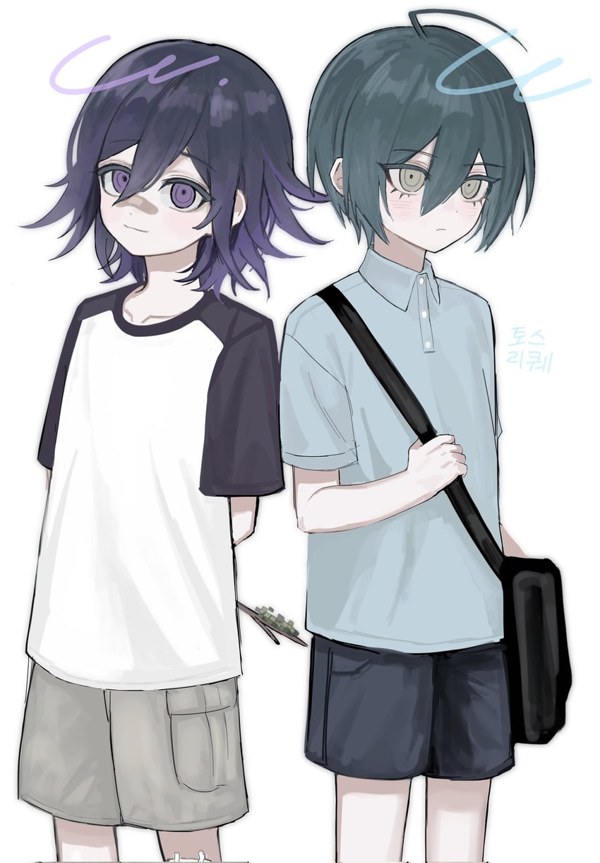 oma kokichi and saihara shuichi (danganronpa and 1 more) drawn by nuns197