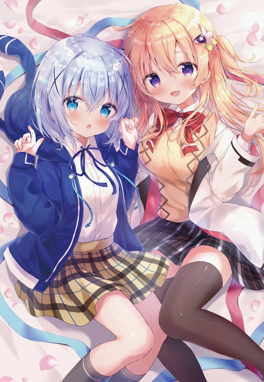 kafuu chino, hoto cocoa, and tippy (gochuumon wa usagi desu ka? and 1 more) drawn by amedamacon