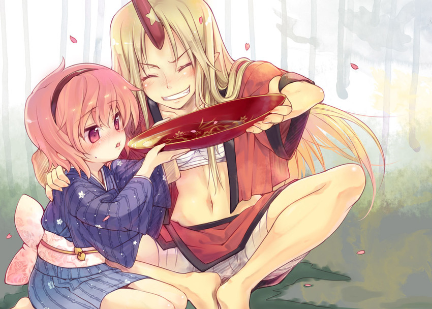 komeiji satori and hoshiguma yuugi (touhou) drawn by minamura_haruki
