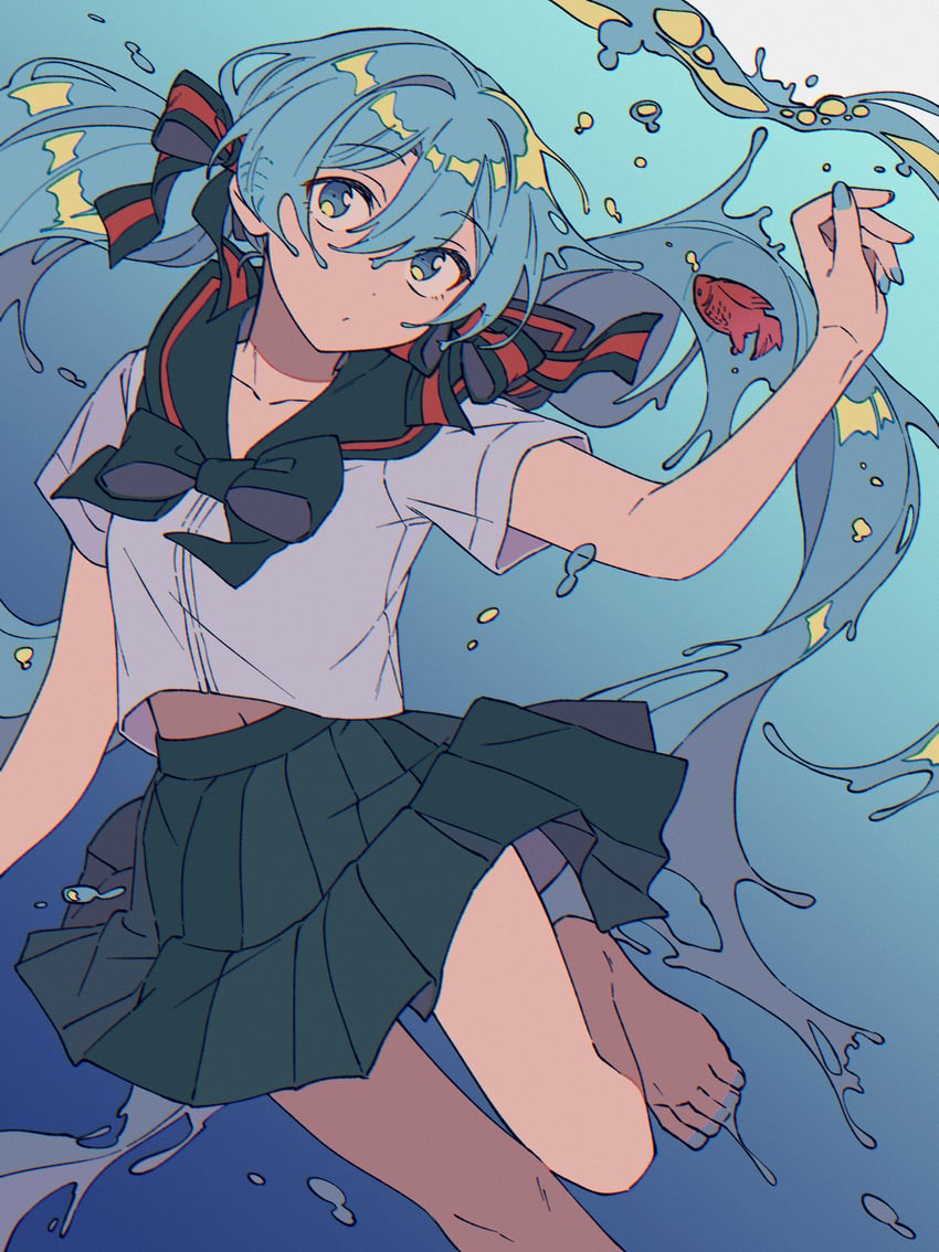 hatsune miku and bottle miku (vocaloid) drawn by niyororinpayamaru