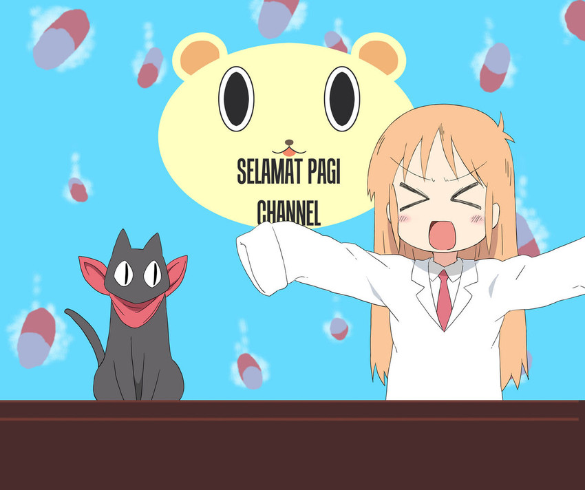professor shinonome, sakamoto, shiraishi minoru, and konno hiromi (lucky star and 2 more) drawn by uguisu_(happy_turn)