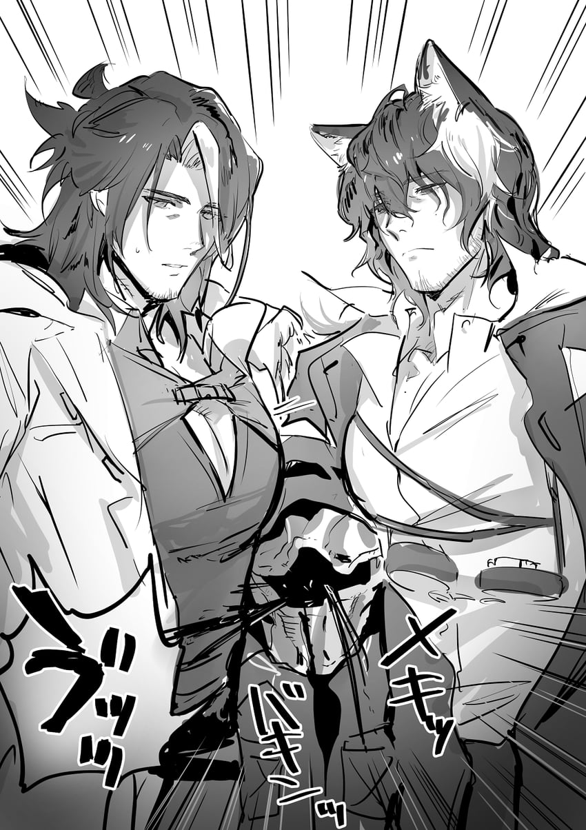doctor, totter, and nowell (arknights) drawn by haiki_(tegusu)