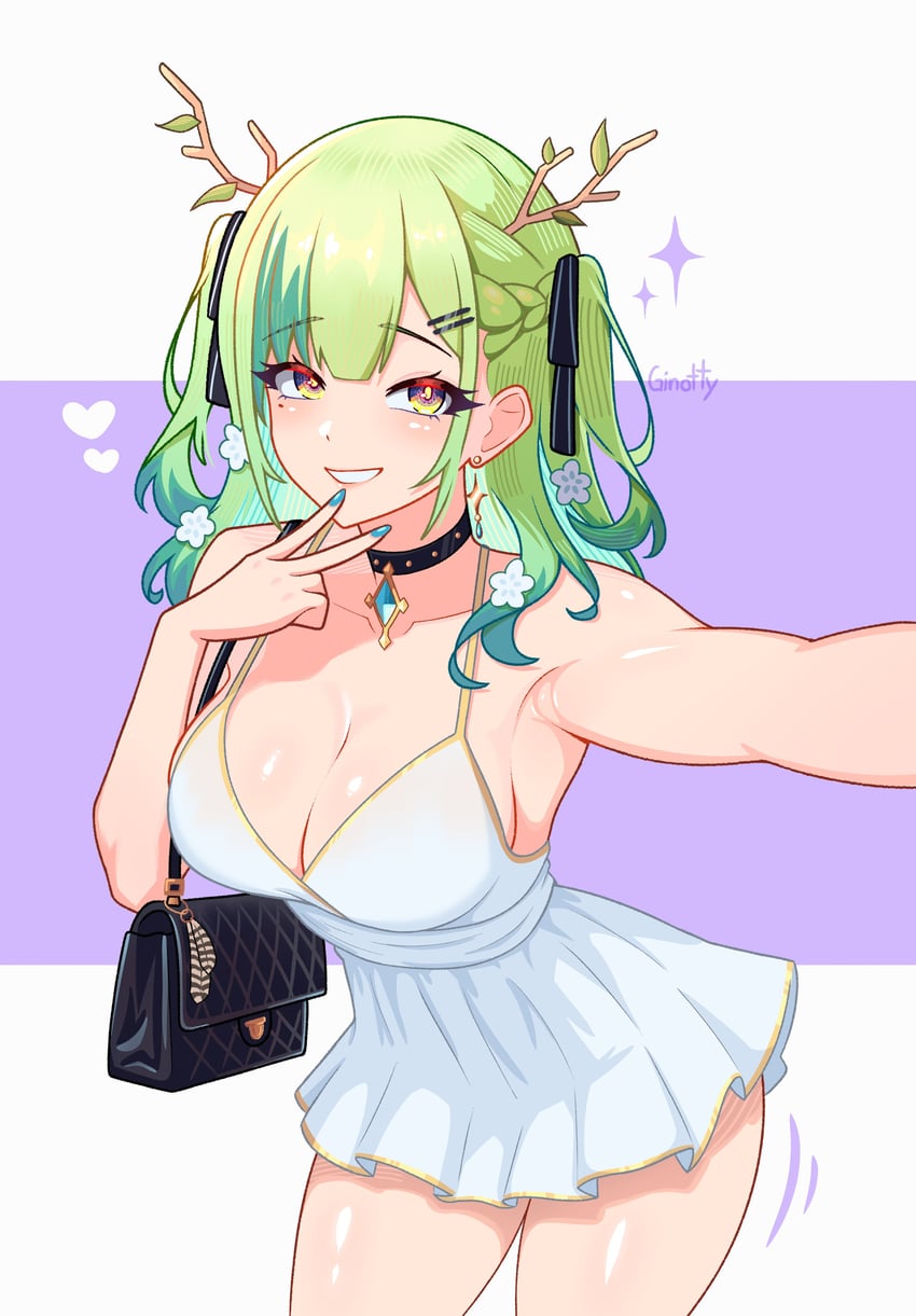 ceres fauna (hololive and 1 more) drawn by ginotty