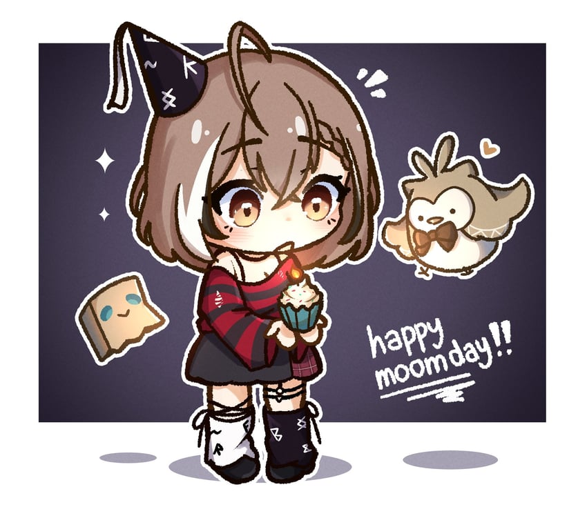nanashi mumei, friend, and hooman (hololive and 1 more) drawn by moon_ldl