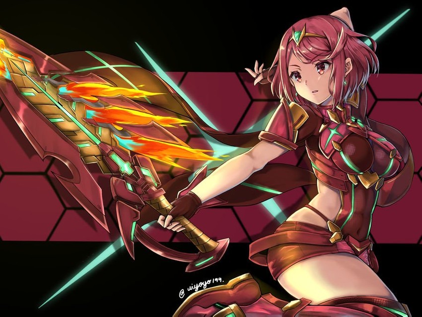pyra (xenoblade chronicles and 1 more) drawn by kouno_(uiyoyo199)