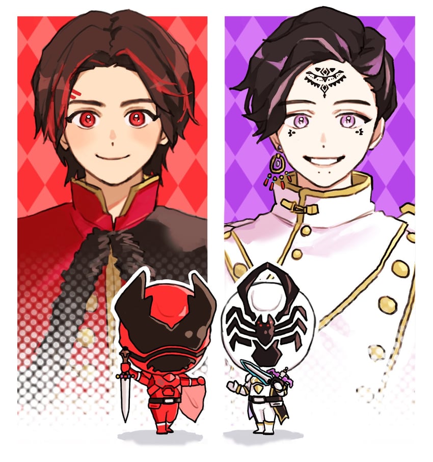 gira husty, kuwagata ohger, jeramie idmonarak ne brasieri, and spider kumonos (super sentai and 1 more) drawn by oresanjyo