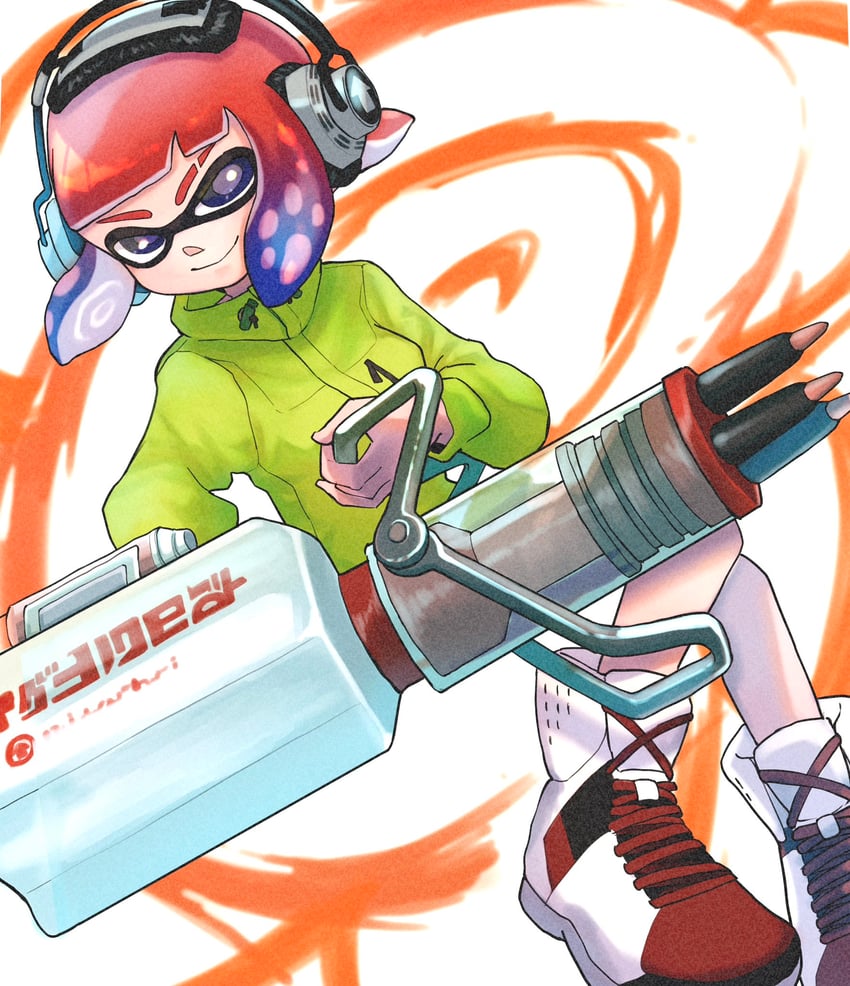 inkling player character and inkling girl (splatoon and 1 more) drawn by nastar_r0