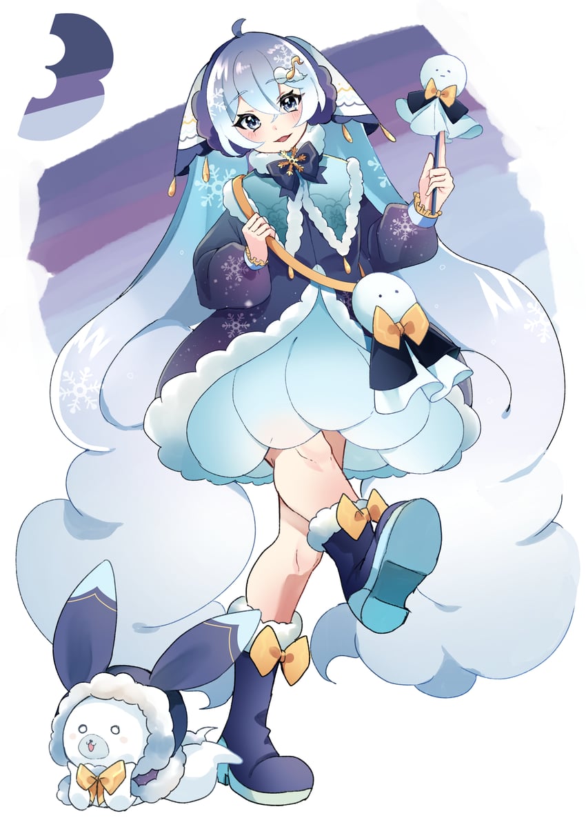 hatsune miku, yuki miku, and rabbit yukine (vocaloid) drawn by kusunokimizuha