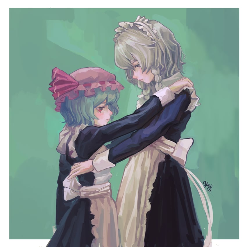 remilia scarlet and izayoi sakuya (touhou) drawn by hokori_(1115710383)