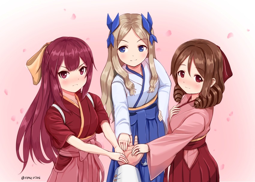 kamikaze, asakaze, and harukaze (kantai collection) drawn by rence_(mjyoon1452)