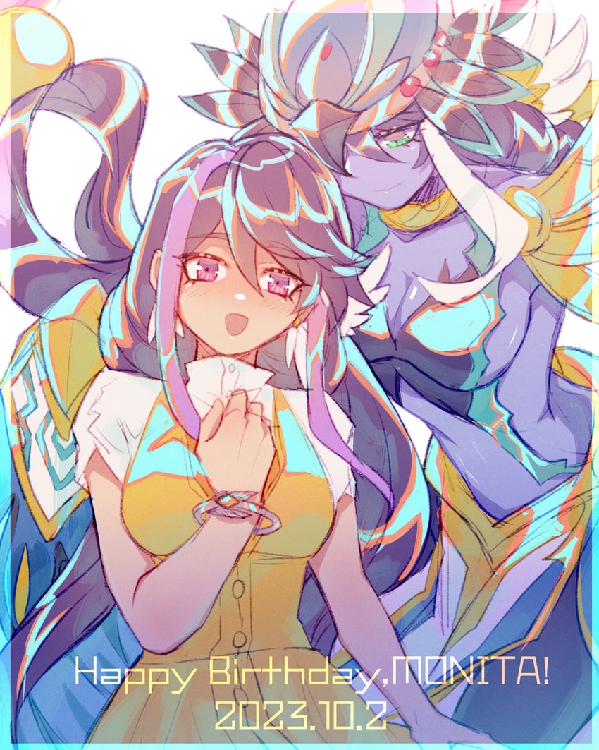 kurosaki ruri and lyrilusc - ensemblue robin (yu-gi-oh! and 1 more) drawn by udoshiyo