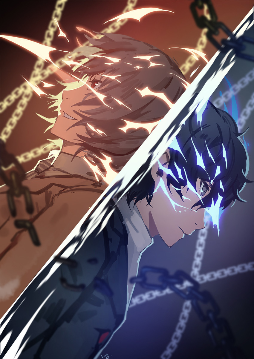 amamiya ren and akechi gorou (persona and 1 more) drawn by club3