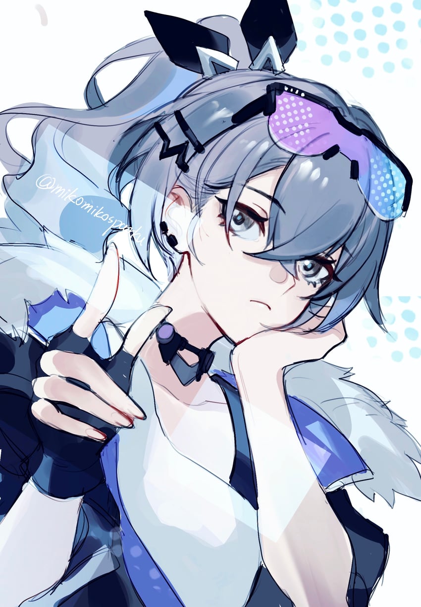 silver wolf (honkai and 1 more) drawn by mie_xing