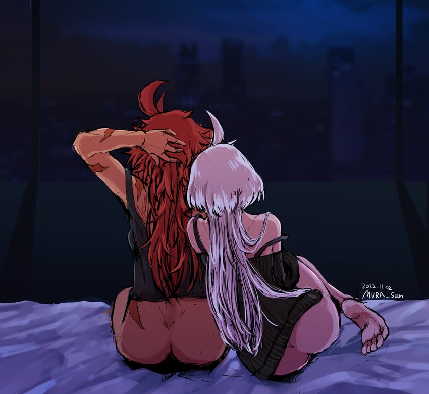 suletta mercury and miorine rembran (gundam and 1 more) drawn by mura_(kiyohime)
