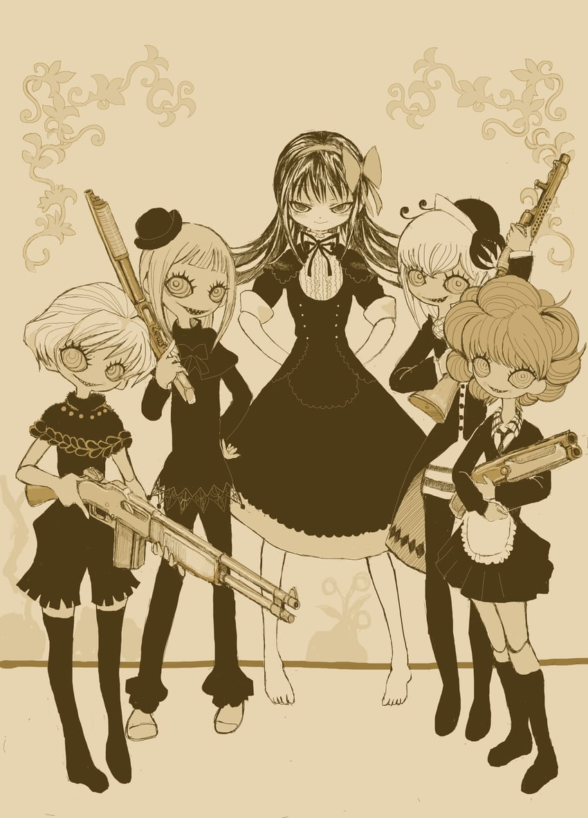 akemi homura and clara dolls (mahou shoujo madoka magica) drawn by toshi_(little-fluffy-cloud)