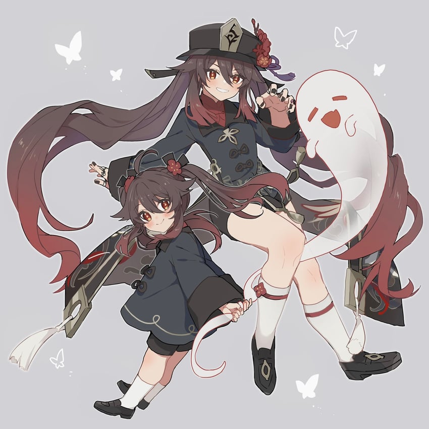 hu tao and boo tao (genshin impact) drawn by hoshiyui_tsukino