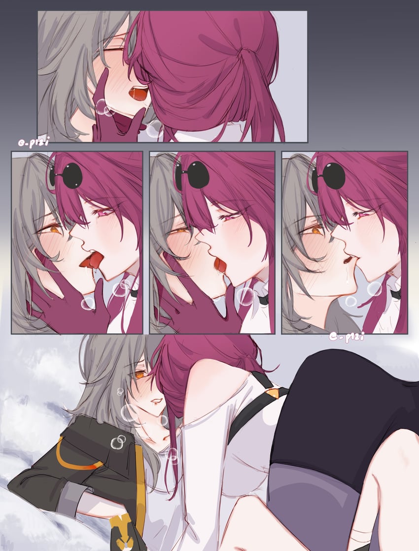 trailblazer, stelle, and kafka (honkai and 1 more) drawn by pari
