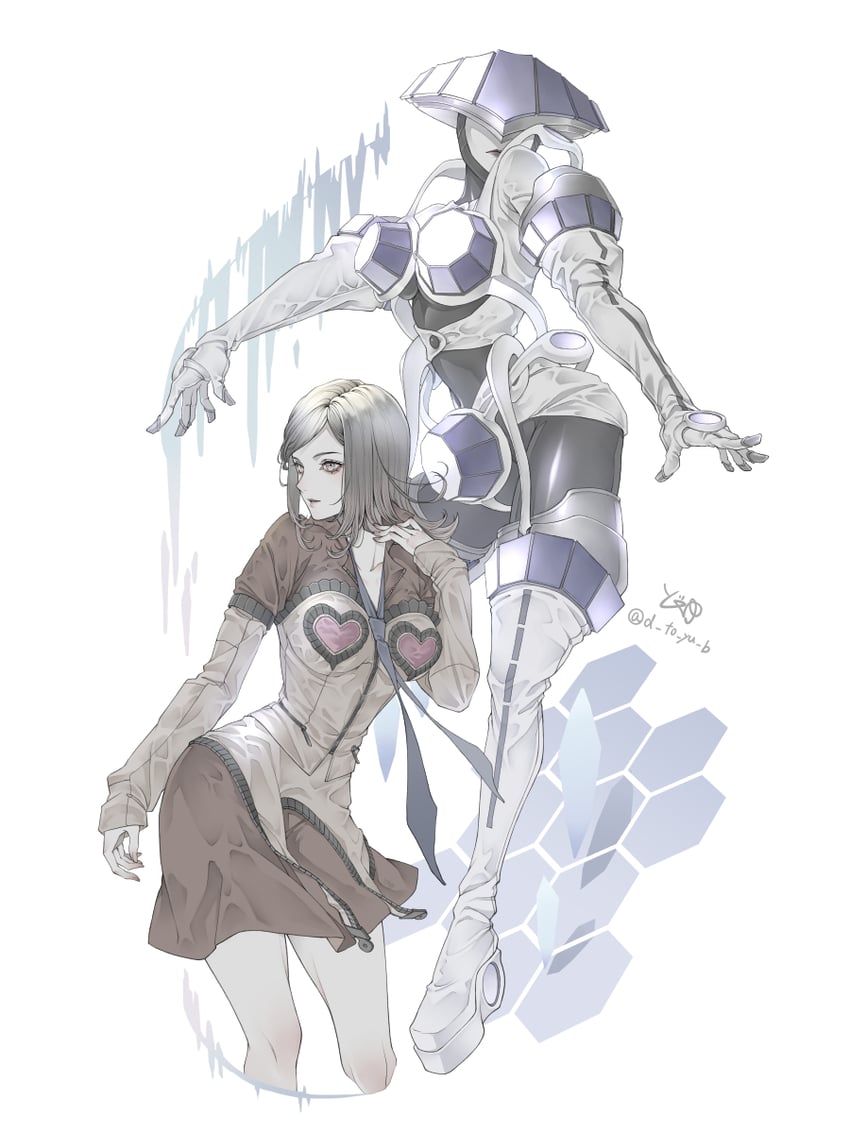 amano maya and artemis (persona and 1 more) drawn by ryokuyuu