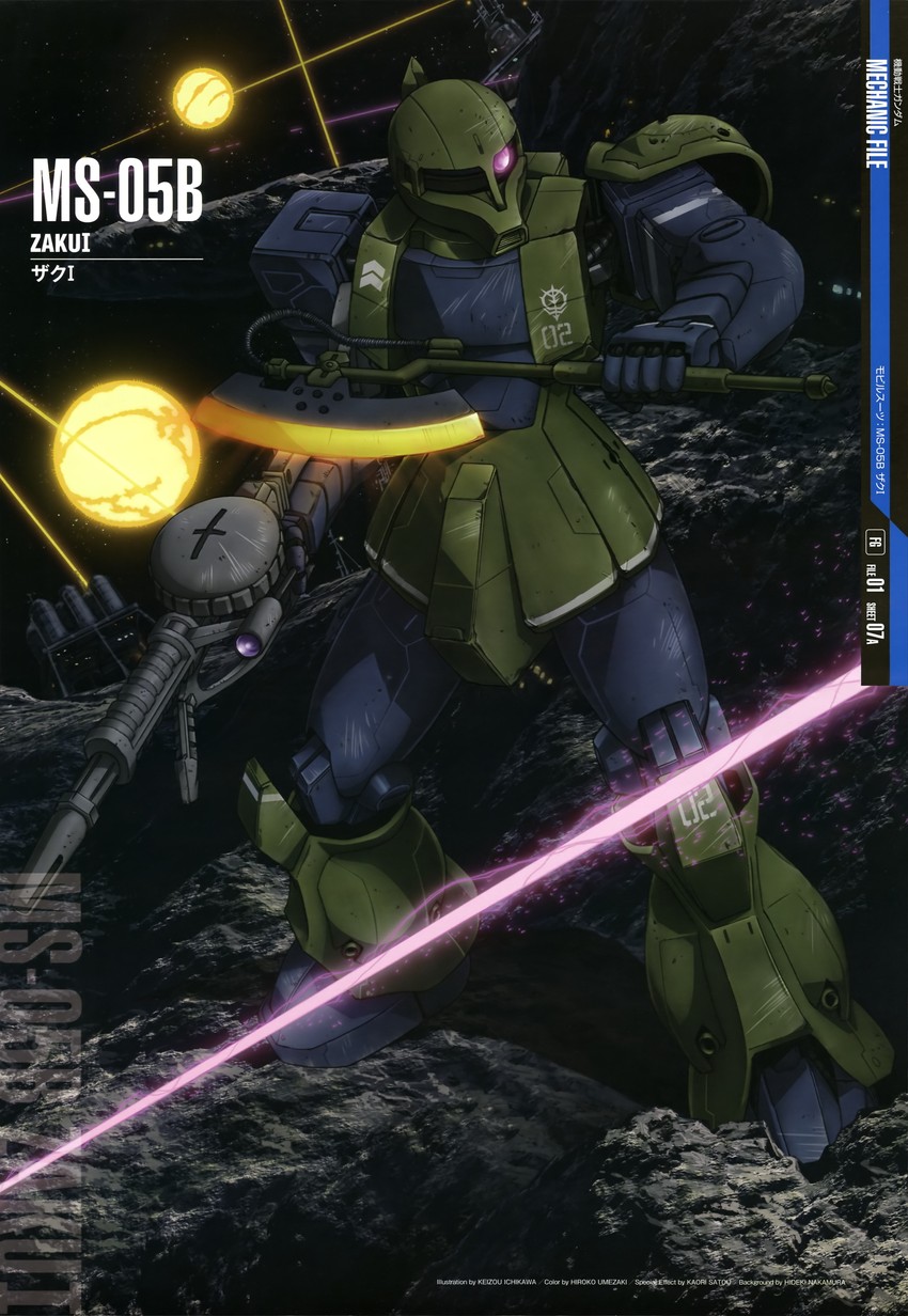 zaku i (gundam and 2 more) drawn by ichikawa_keizou