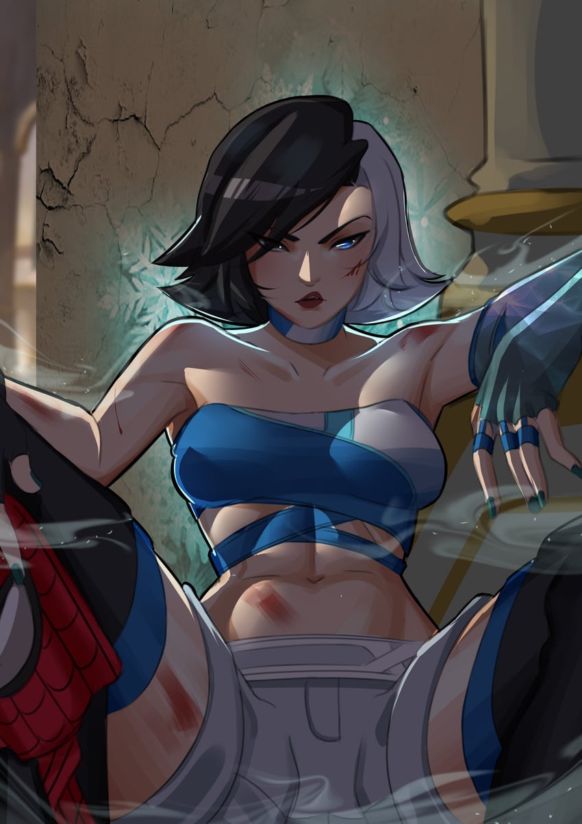 spider-man and luna snow (marvel and 2 more) drawn by hayashidraws
