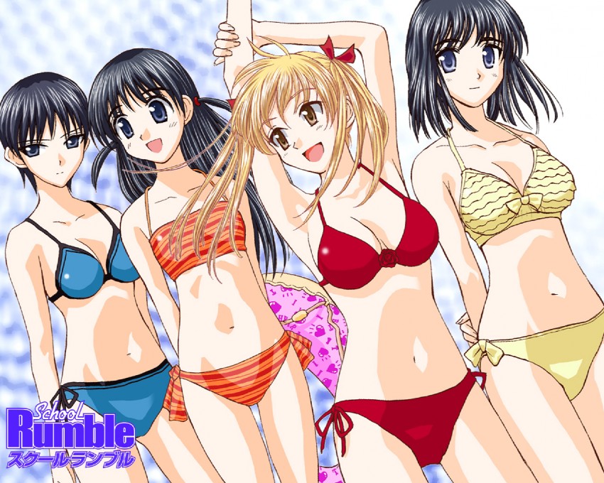suou mikoto, sawachika eri, tsukamoto tenma, and takano akira (school rumble) drawn by kobayashi_jin
