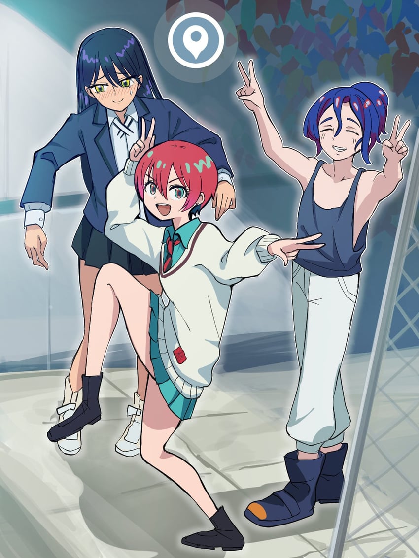 amate yuzuriha, shuji ito, and nyaan (gundam and 1 more) drawn by liom_kazuya