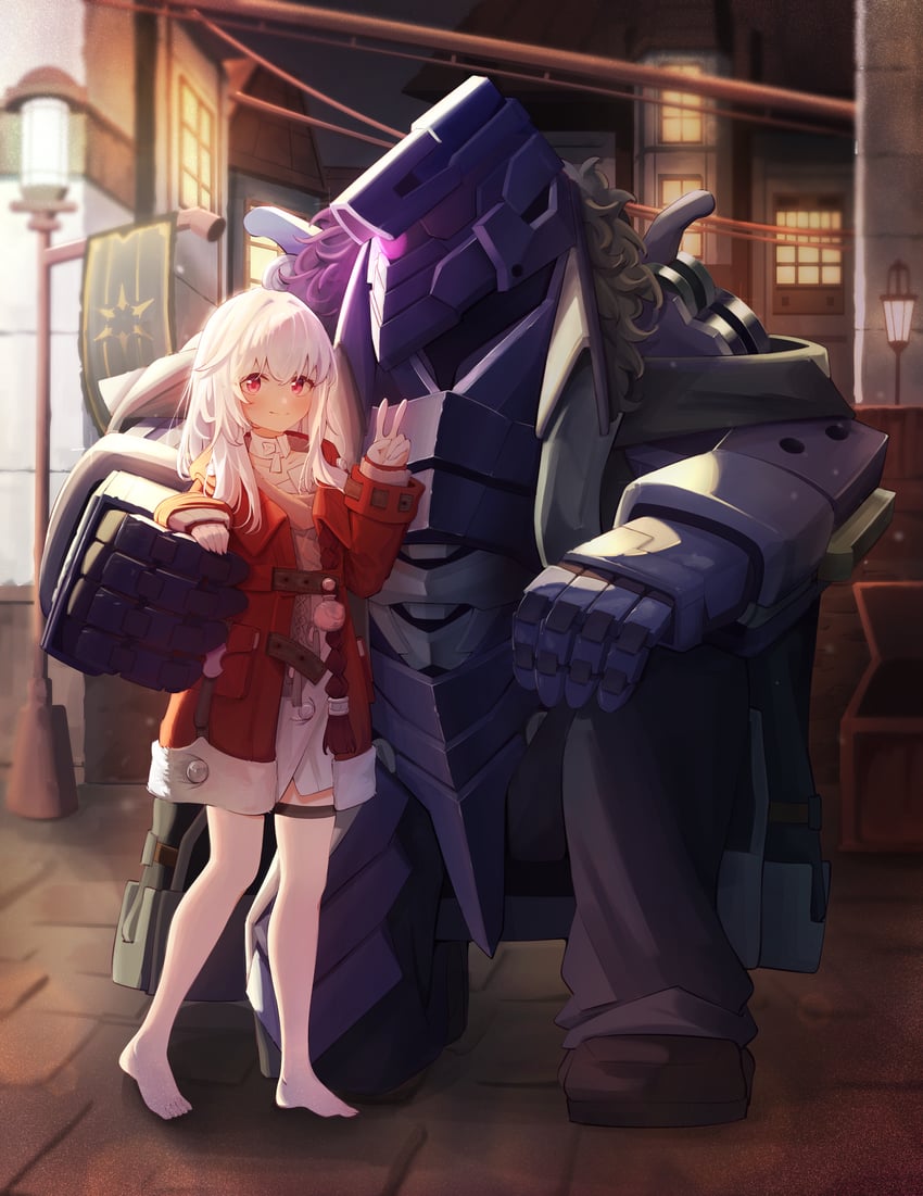 clara and svarog (honkai and 1 more) drawn by ramube