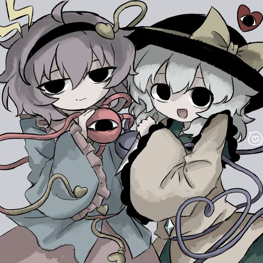 komeiji koishi and komeiji satori (touhou) drawn by heripantomorrow