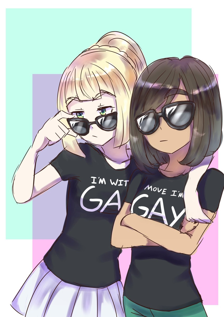 lillie and selene (pokemon and 1 more) drawn by naturesminne